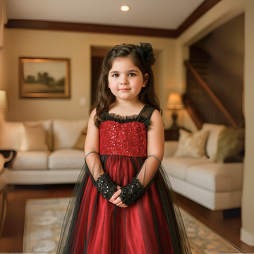 Black Red Luxury Fairy Gown