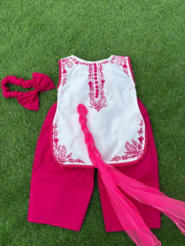 Beautiful embroidered outfit with farshi shalwar