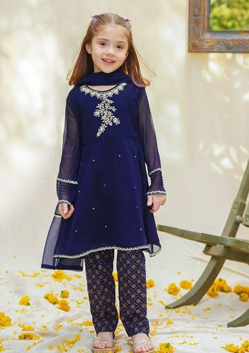 Embroidered chiffon kurta with jamawar customised shalwar