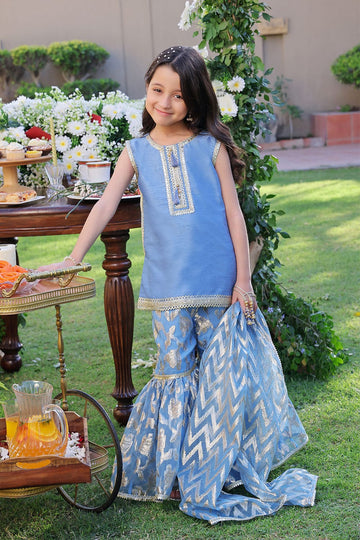 Beautiful laces embellished kurta with gharara