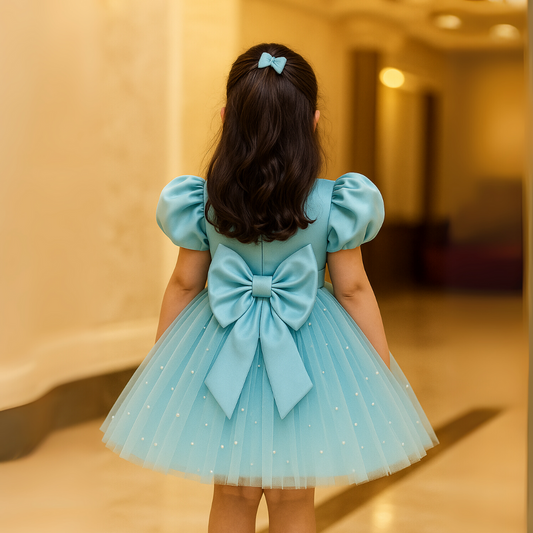 Beautiful Net Frock Emblished With Pearls