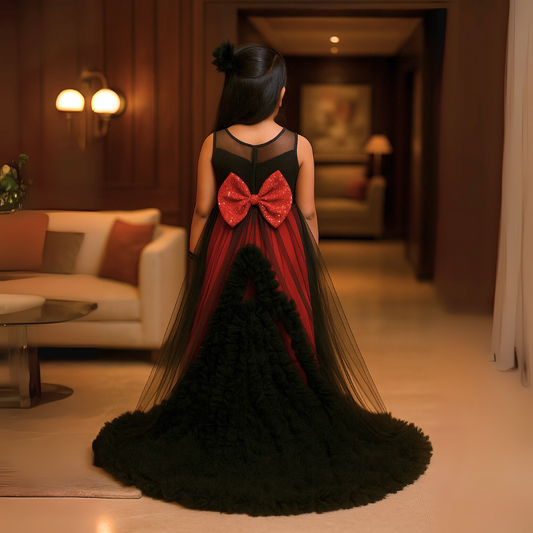 Black Red Luxury Fairy Gown