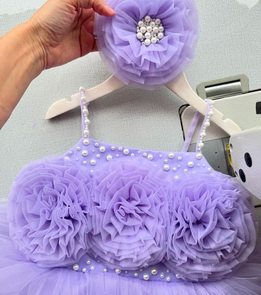 Floor length ruffle