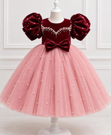 Maroon velvet+ blush pink